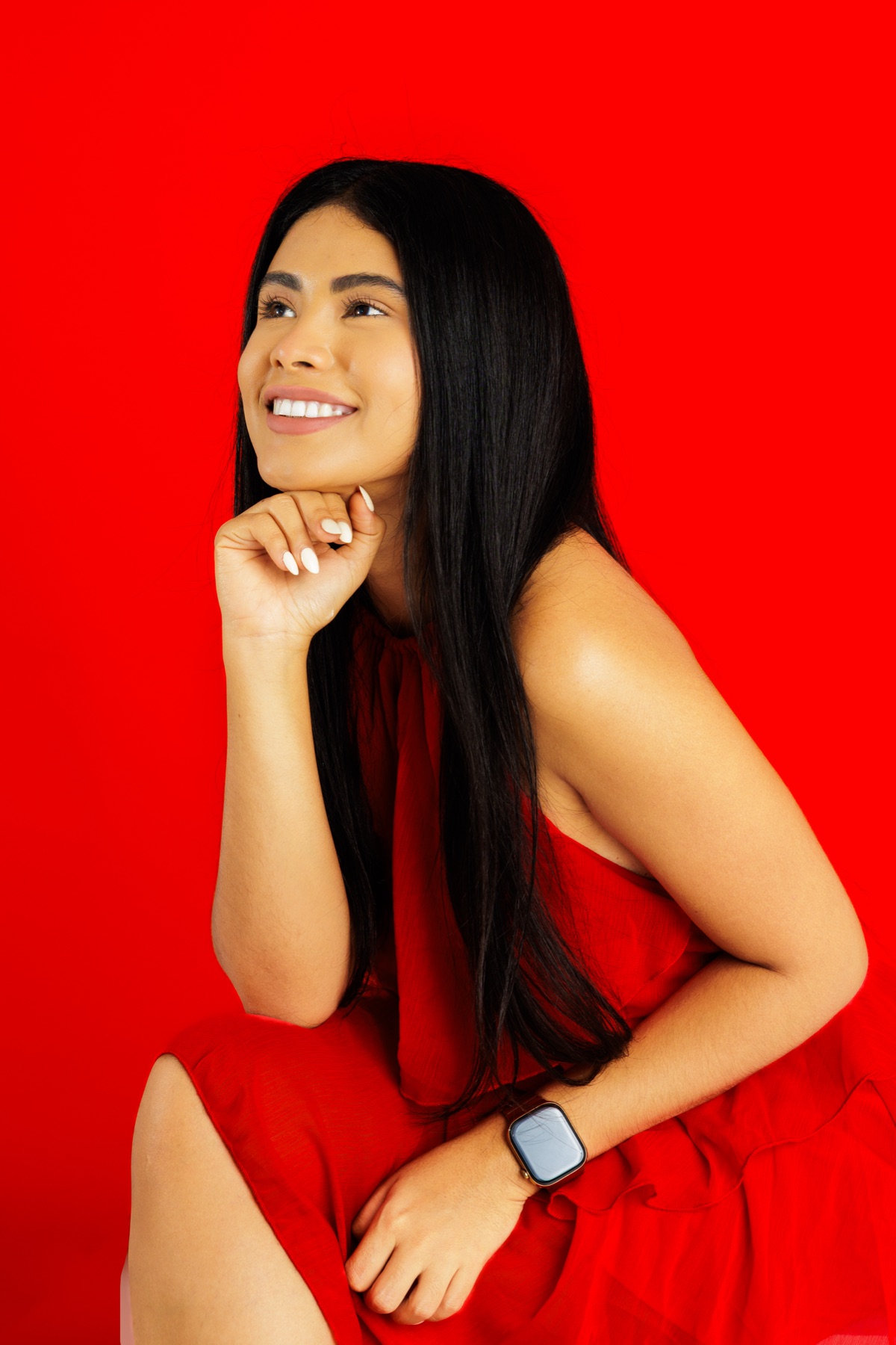 Retrato de estudio con iluminación creativa